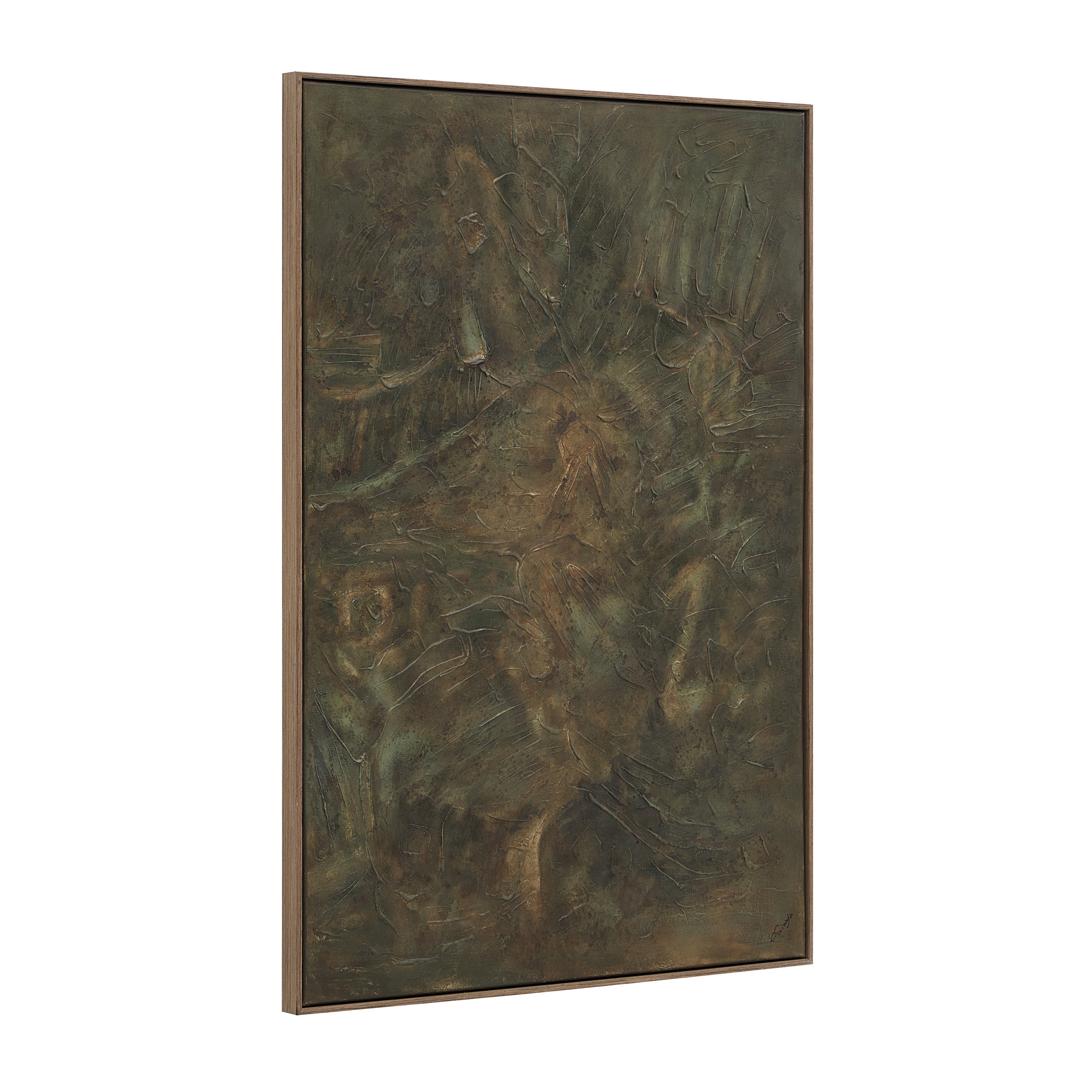 Beatrix wall art by Renwil, cotton canvas, dark oak frame