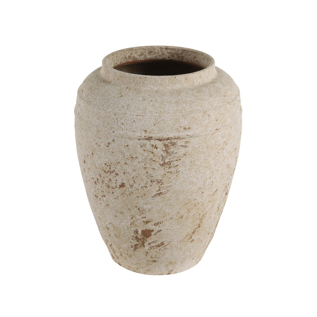 Beckton vase by Renwil, terracotta, antique beige, hand-finished