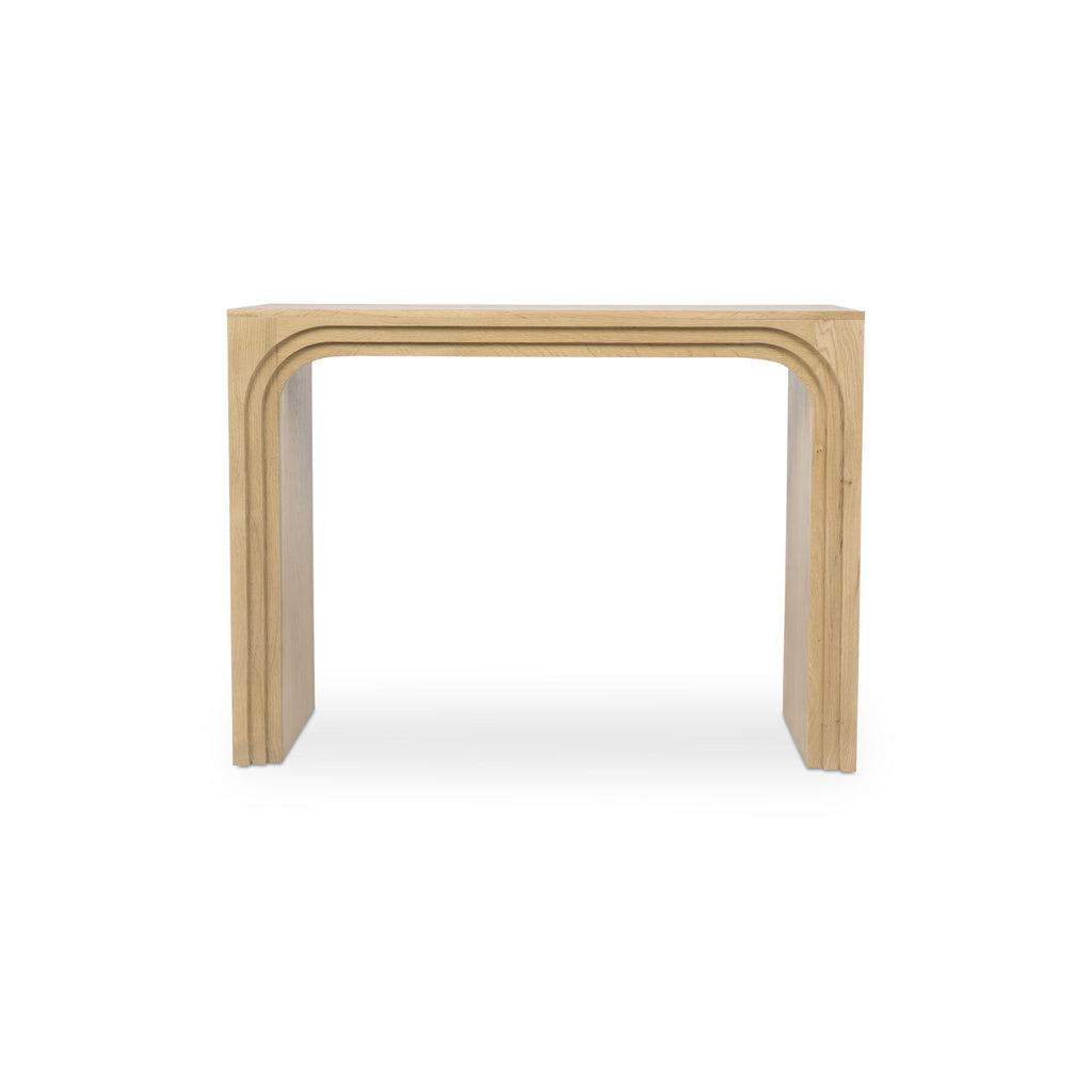 Berkley console table by Moe's Home Collection, natural wood, turned post detail
