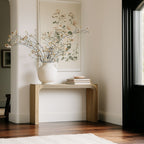 Berkley console table by Moe's Home Collection, natural wood, turned post detail