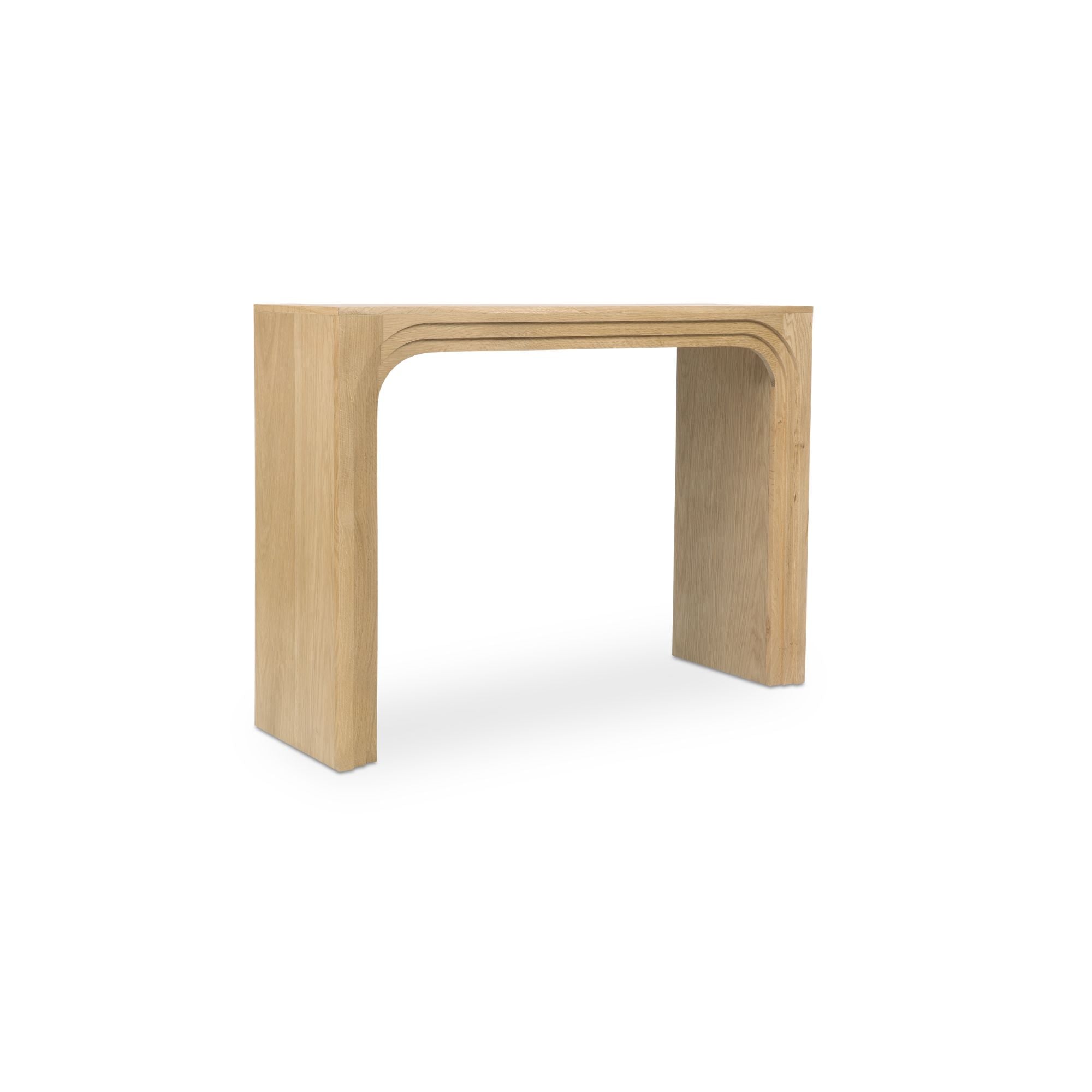 Berkley console table by Moe's Home Collection, natural wood, turned post detail