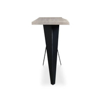 Bird console table by Moe's Home Collection, natural solid wood, refined leg profile