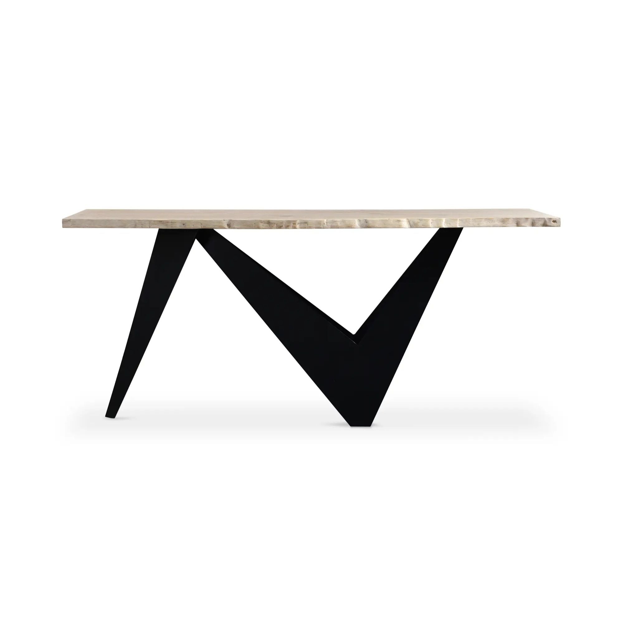 Bird console table by Moe's Home Collection, natural solid wood, refined leg profile