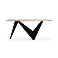 Bird console table by Moe's Home Collection, natural solid wood, refined leg profile