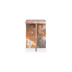 Blair accent table by Moe's Home Collection, Orange Levante marble, warm peach rust veining