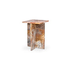 Blair accent table by Moe's Home Collection, Orange Levante marble, warm peach rust veining