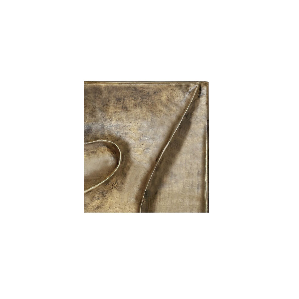 Bode wall sculpture by Moe's Home Collection, aged brass, rippled finish