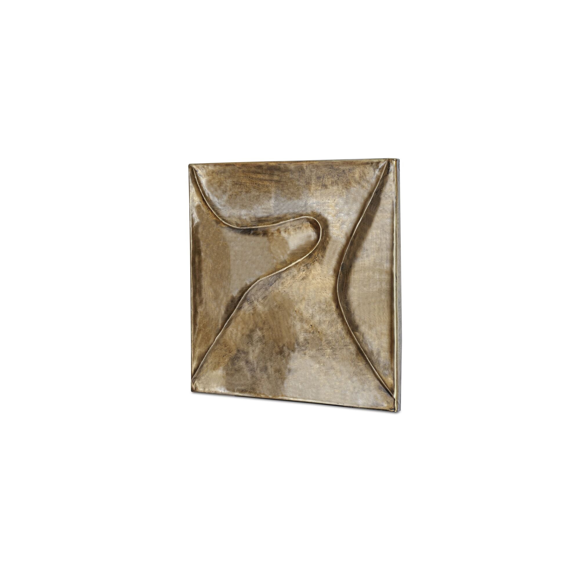 Bode wall sculpture by Moe's Home Collection, aged brass, rippled finish