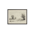 Briar framed print on linen by Moe's Home Collection, natural wood frame, woven linen ground