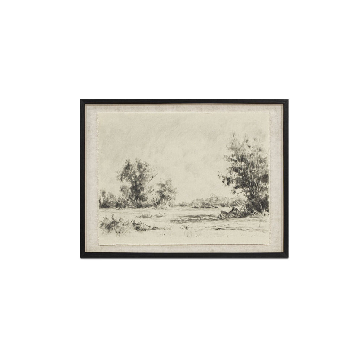 Briar framed print on linen by Moe's Home Collection, natural wood frame, woven linen ground