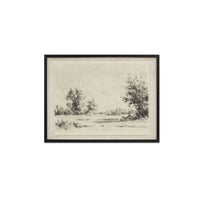 Briar framed print on linen by Moe's Home Collection, natural wood frame, woven linen ground