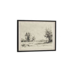 Briar framed print on linen by Moe's Home Collection, natural wood frame, woven linen ground