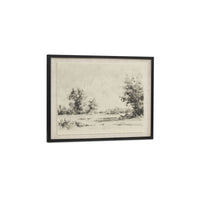 Briar framed print on linen by Moe's Home Collection, natural wood frame, woven linen ground