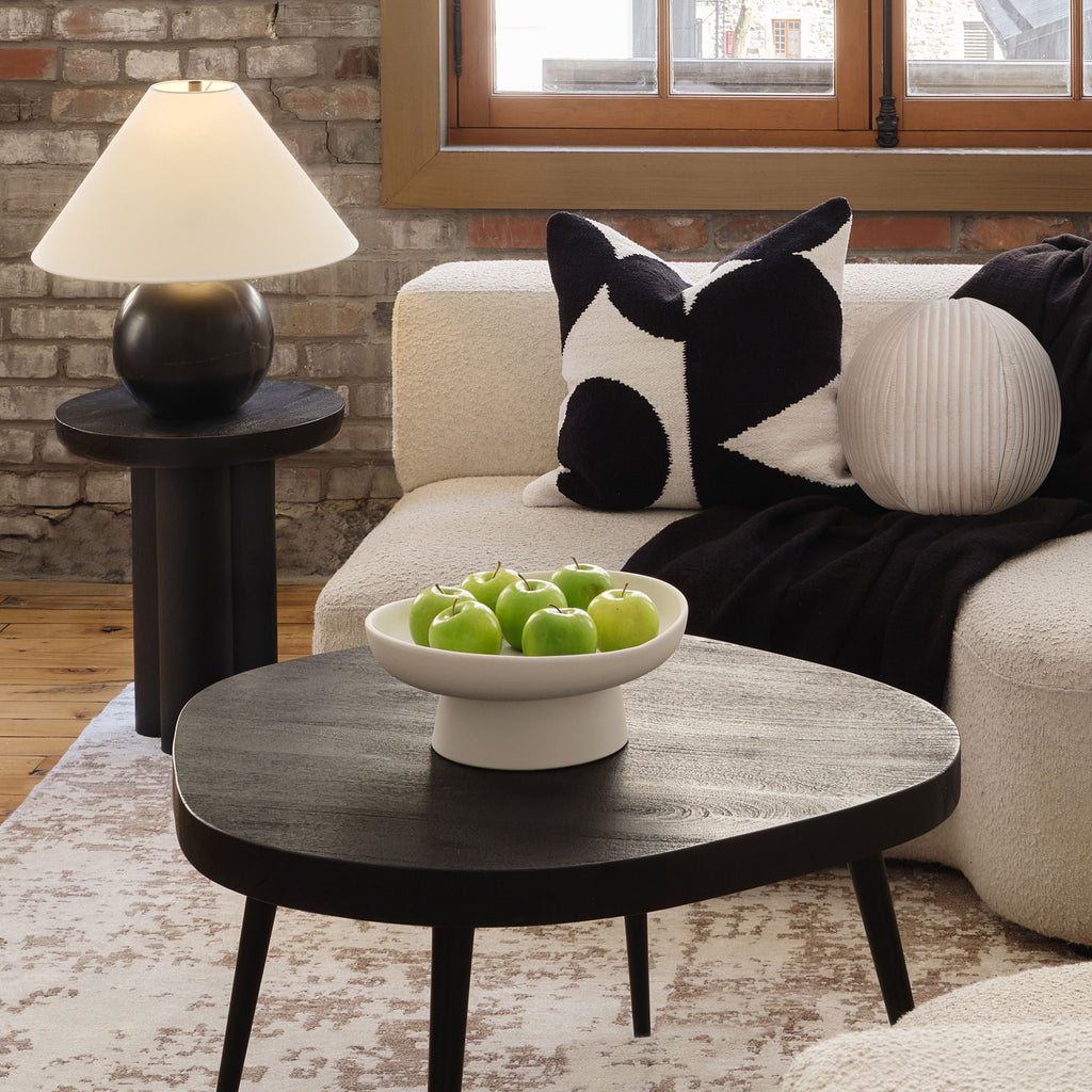 Brienne table lamp by Renwil, solid marble base, matte black finish