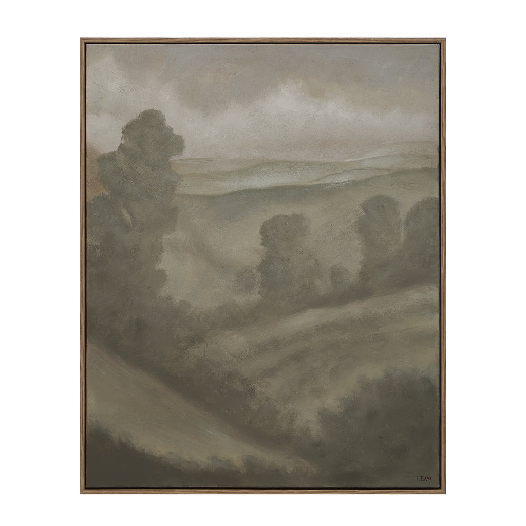 Bruma wall art by Renwil, linen canvas, medium walnut frame