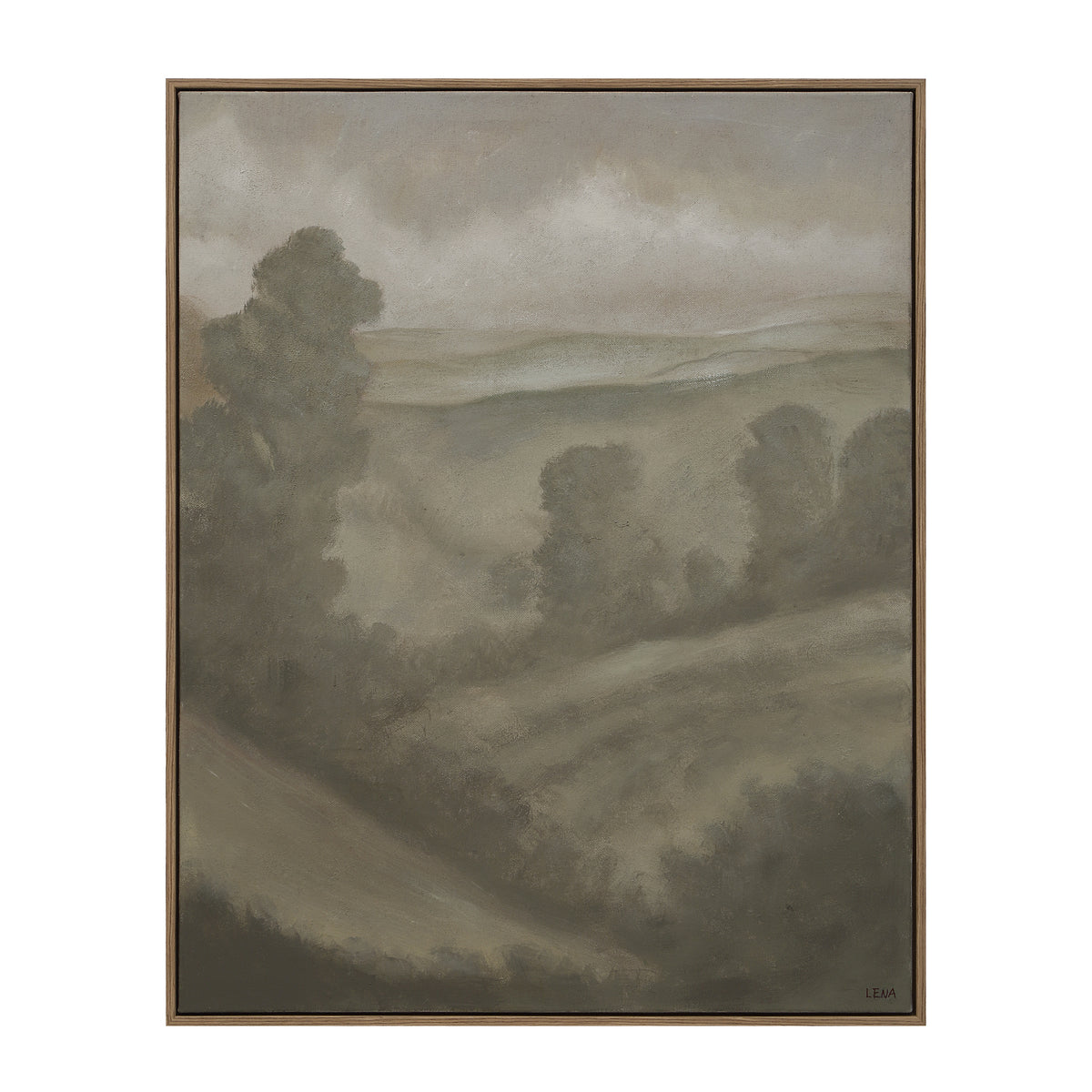 Bruma wall art by Renwil, linen canvas, medium walnut frame