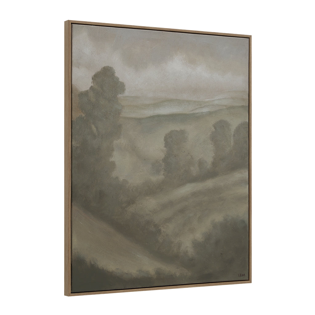 Bruma wall art by Renwil, linen canvas, medium walnut frame