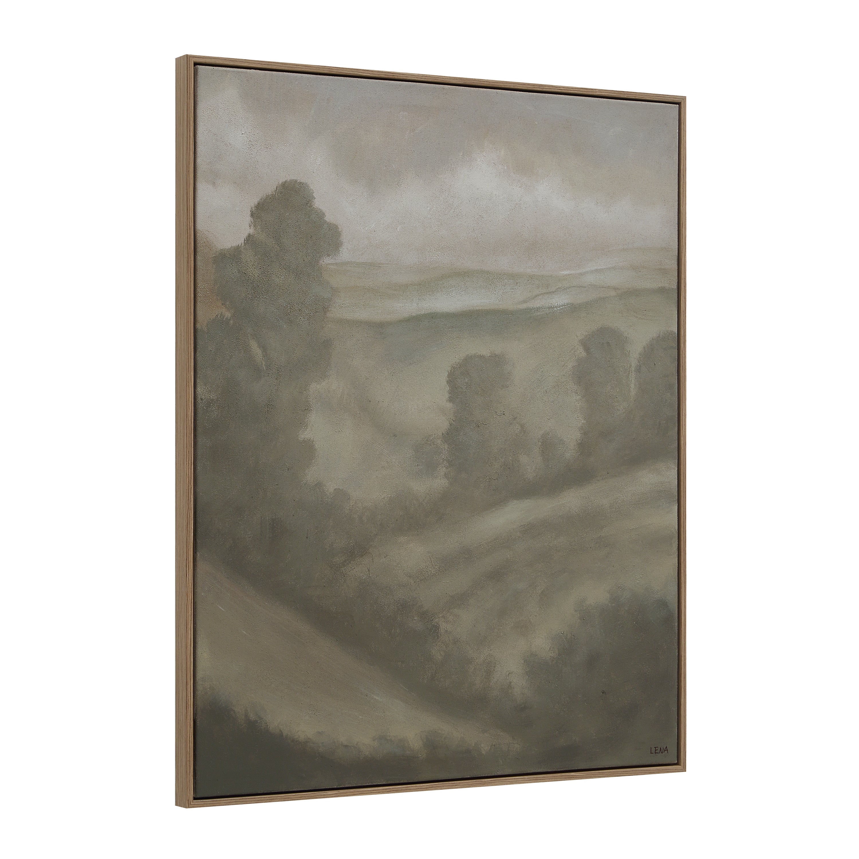 Bruma wall art by Renwil, linen canvas, medium walnut frame