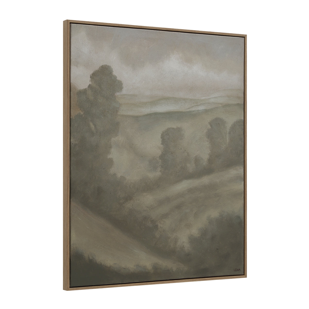 Bruma wall art by Renwil, linen canvas, medium walnut frame