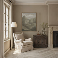 Bruma wall art by Renwil, linen canvas, medium walnut frame
