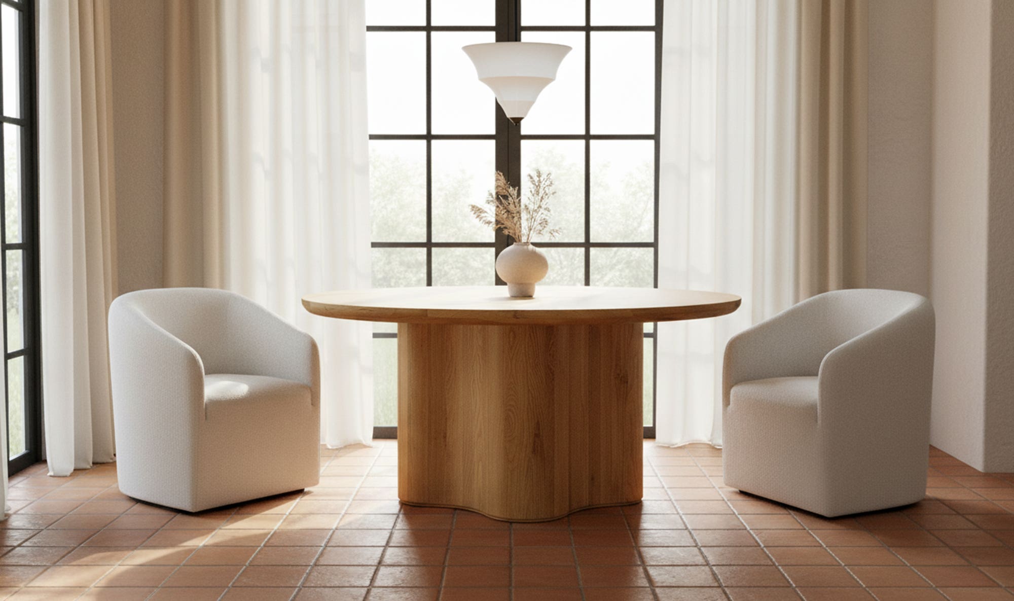White Ceramic Corrina Pendant Lamp