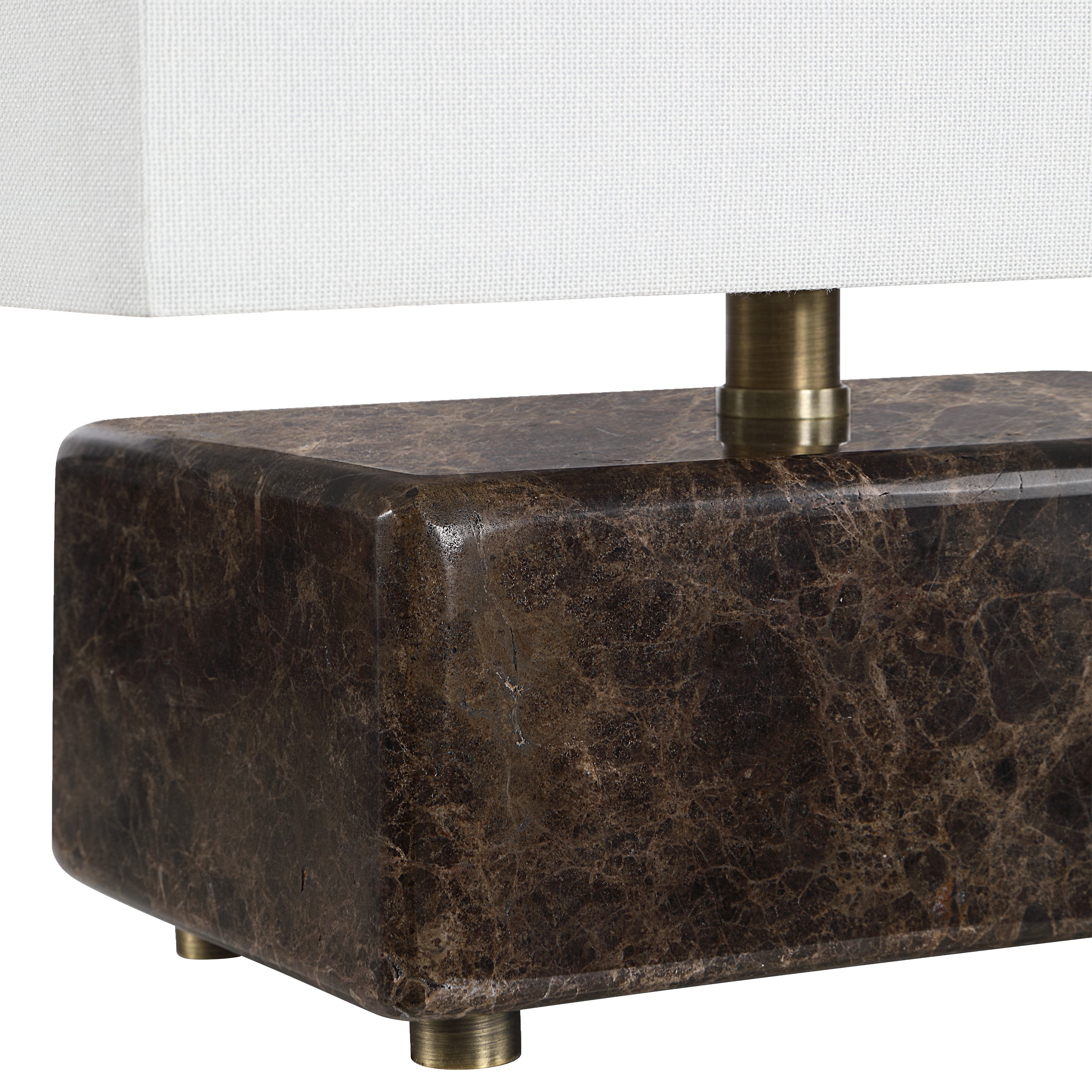 Cabo table lamp by Renwil, Emperador marble, brown