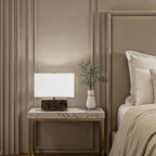 Cabo table lamp by Renwil, Emperador marble, brown