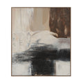 Cane wall art by Renwil, cotton canvas, medium walnut frame