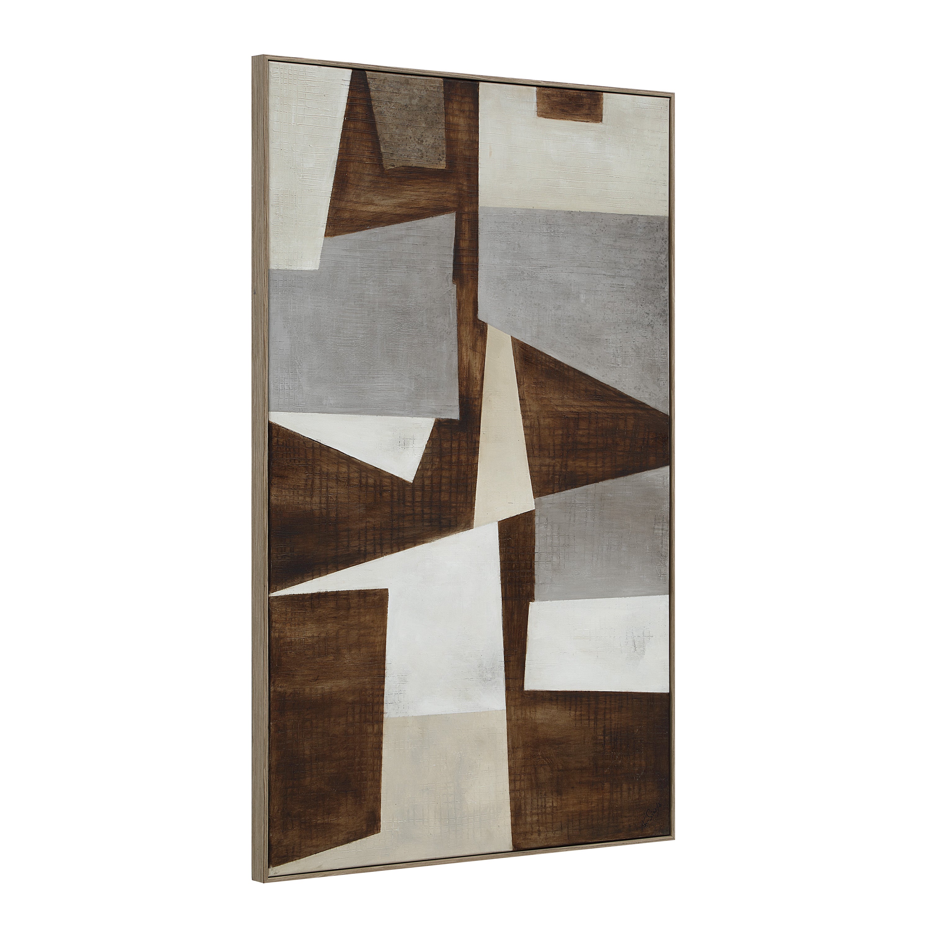 Cannella wall art by Renwil, cotton canvas, medium walnut frame