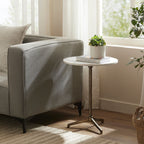 Canning accent table by Renwil, cast aluminum, antique brass finish