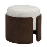 Capsula ottoman by Renwil, wood veneer, walnut finish