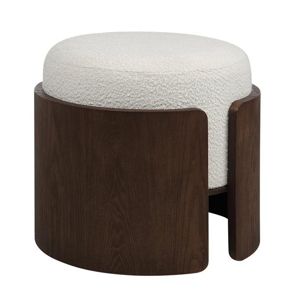 Capsula ottoman by Renwil, wood veneer, walnut finish