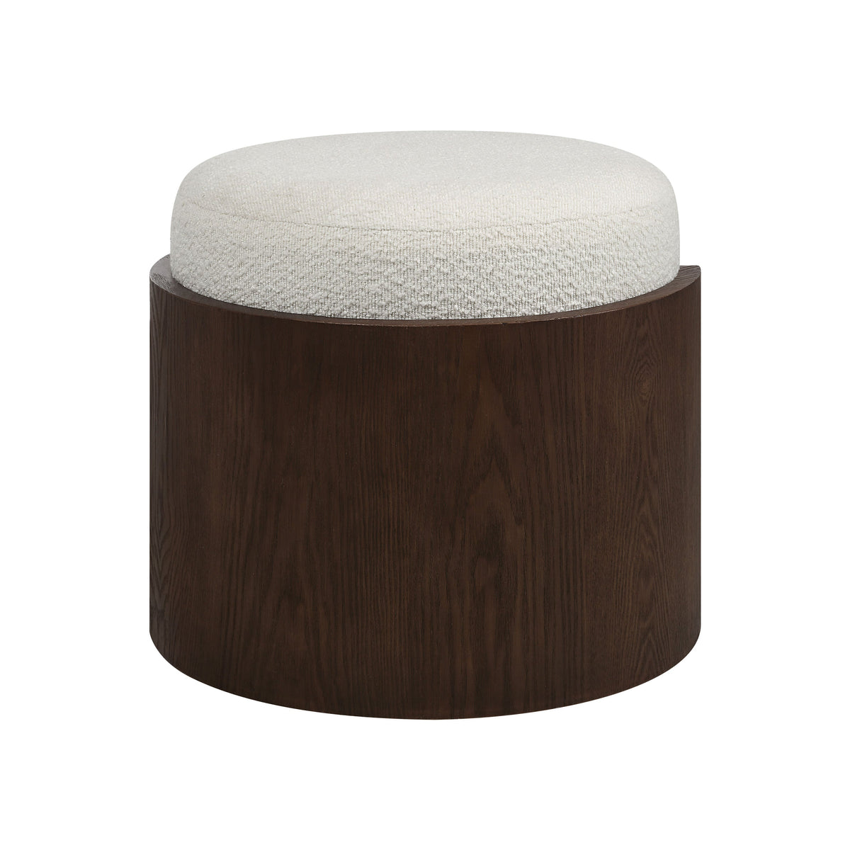 Capsula ottoman by Renwil, wood veneer, walnut finish