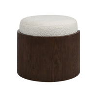 Capsula ottoman by Renwil, wood veneer, walnut finish
