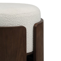 Capsula ottoman by Renwil, wood veneer, walnut finish
