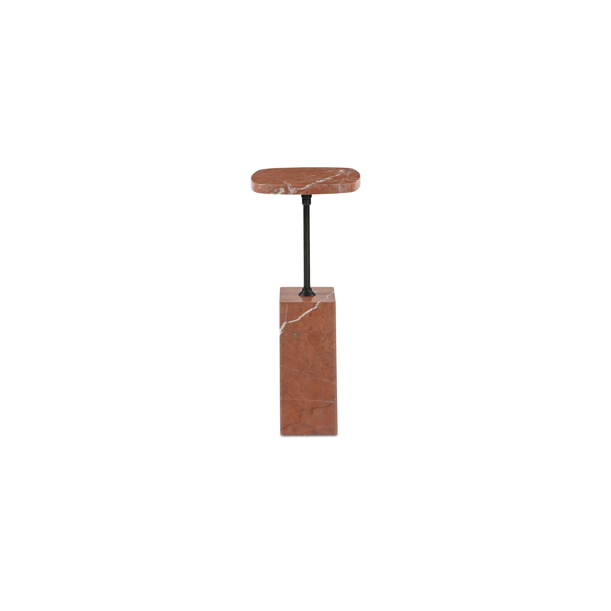 Caro side table by Moe's Home Collection, stone top, turned plinth base