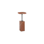 Caro side table by Moe's Home Collection, stone top, turned plinth base