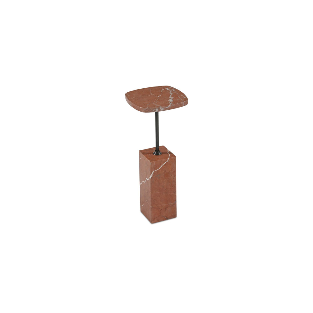 Caro side table by Moe's Home Collection, stone top, turned plinth base