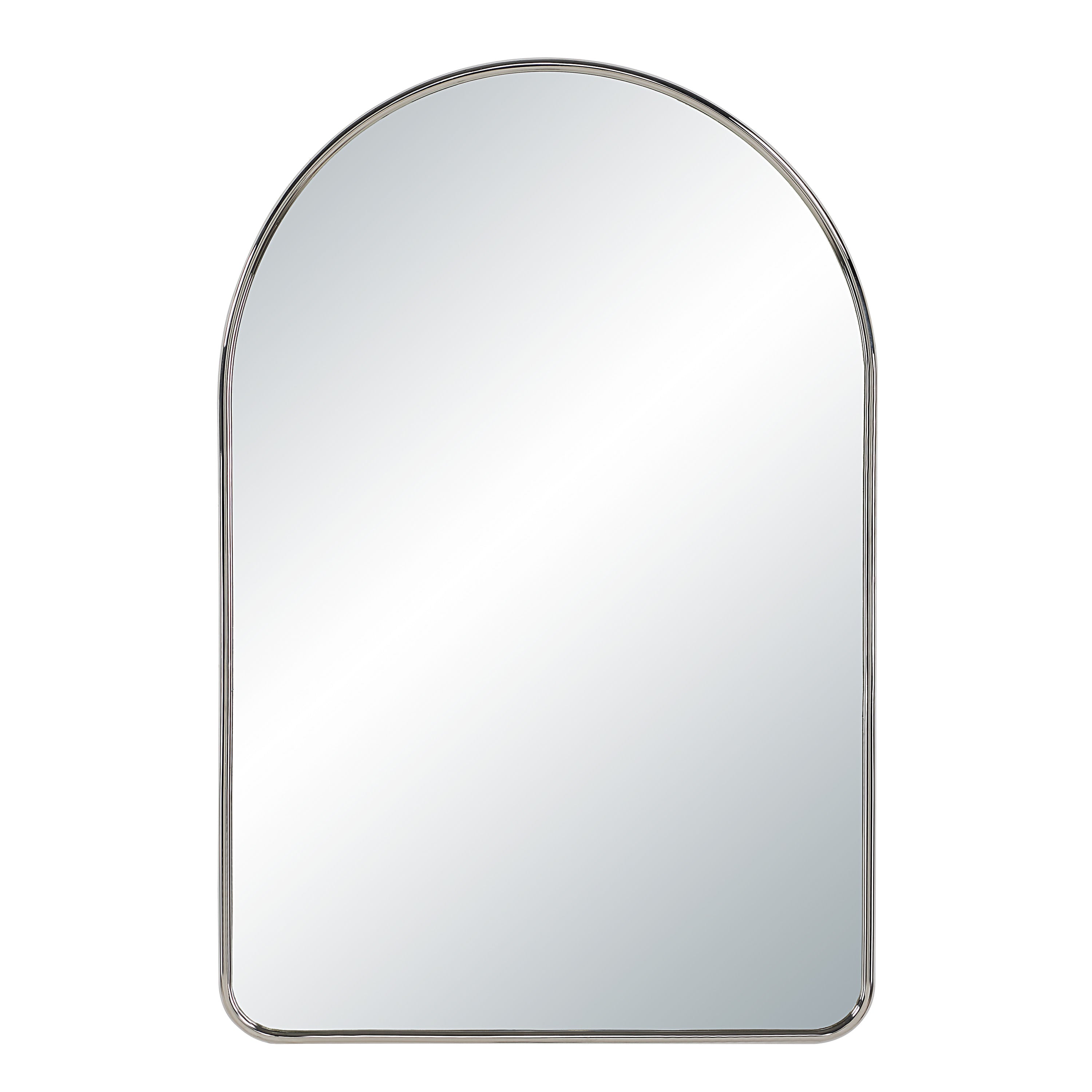 Cassis wall mirror by Renwil, extruded aluminum, polished nickel finish