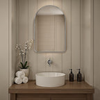 Cassis wall mirror by Renwil, extruded aluminum, polished nickel finish