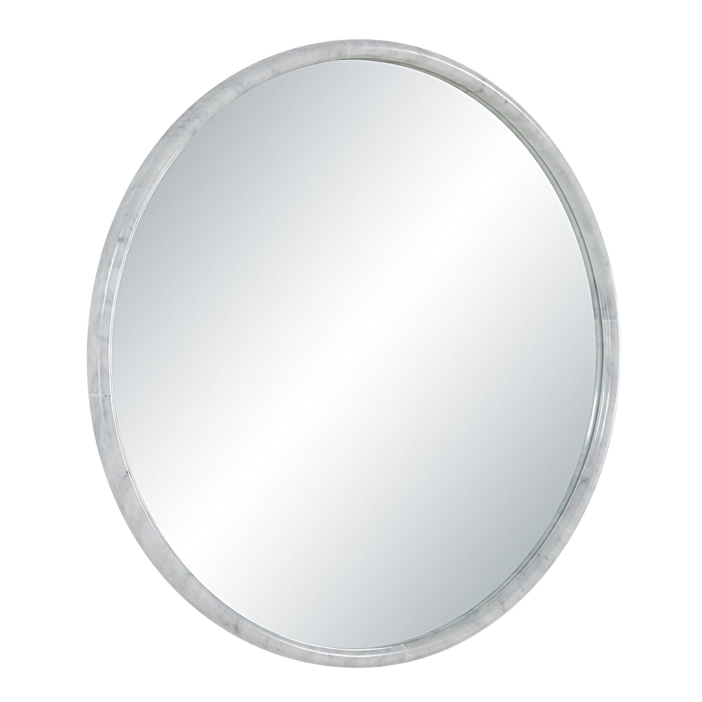 Cento wall mirror by Renwil, solid marble, white