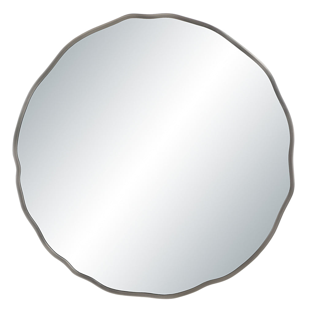 Cerro wall mirror by Renwil, iron, antique nickel finish