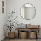 Cerro wall mirror by Renwil, iron, antique nickel finish