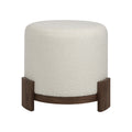 Chaves ottoman by Renwil, boucle, ivory finish