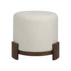 Chaves ottoman by Renwil, boucle, ivory finish
