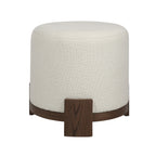 Chaves ottoman by Renwil, boucle, ivory finish