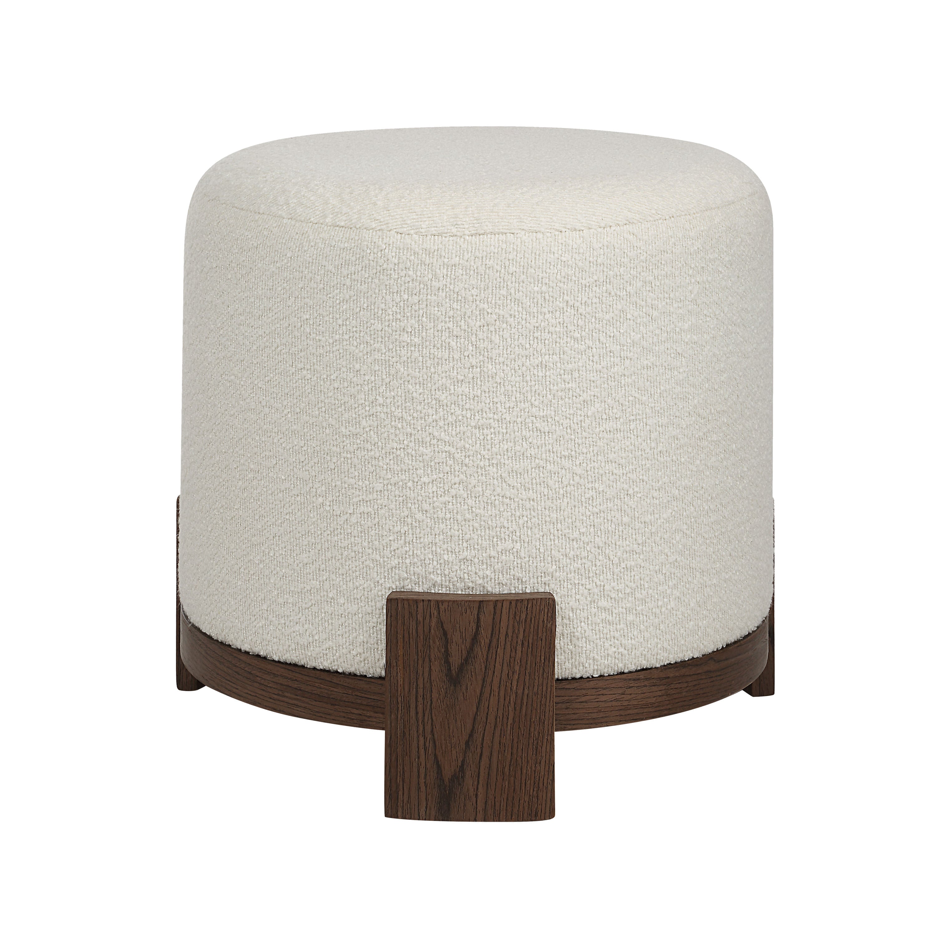 Chaves ottoman by Renwil, boucle, ivory finish