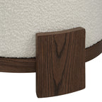 Chaves ottoman by Renwil, boucle, ivory finish