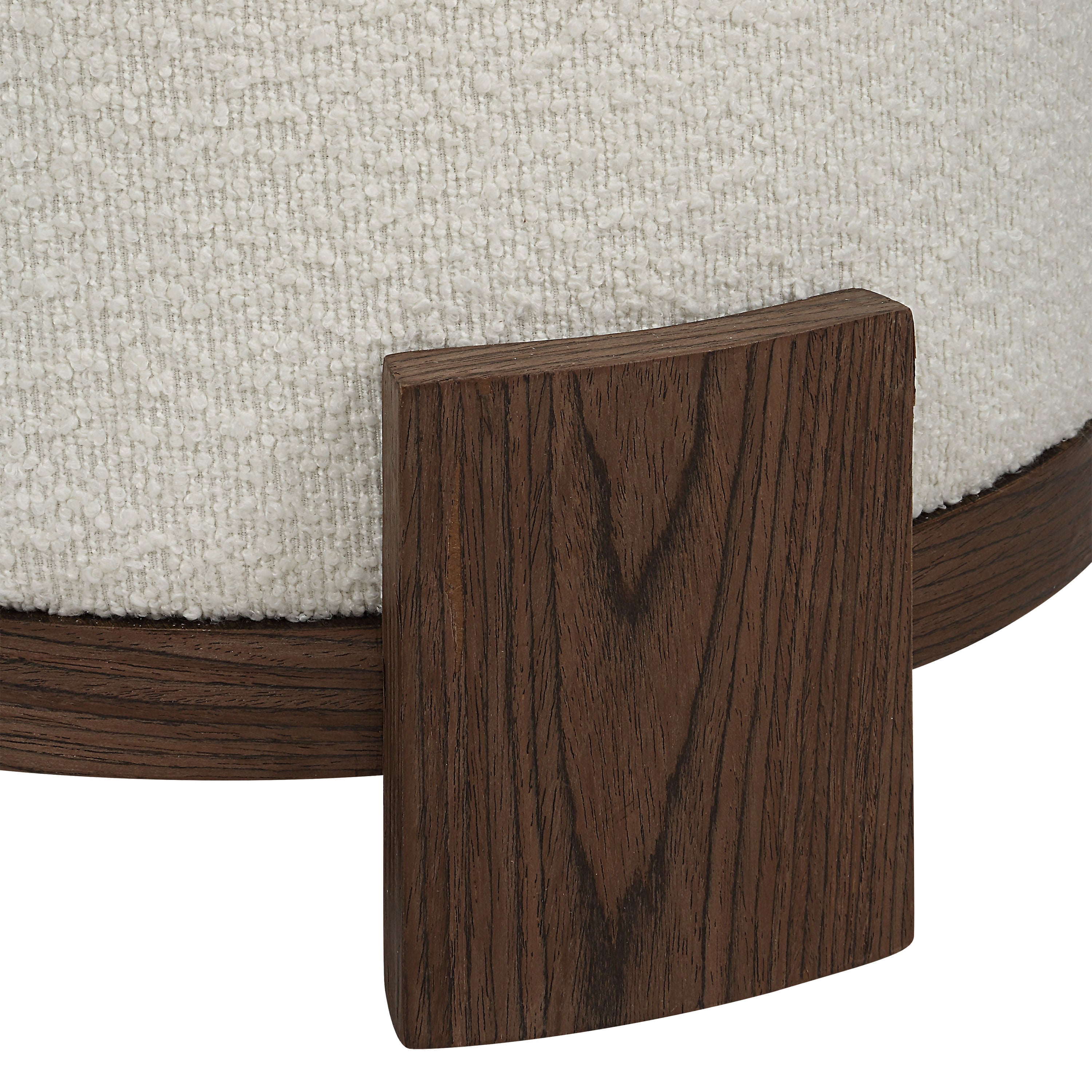 Chaves ottoman by Renwil, boucle, ivory finish