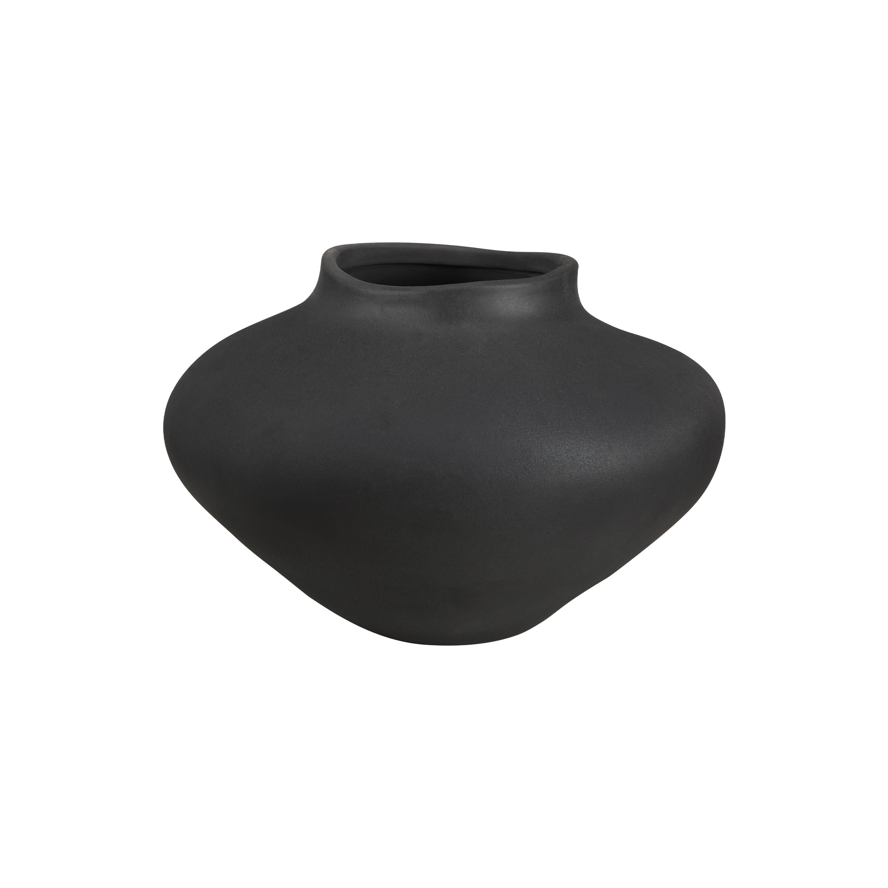Cipher vase by Renwil, ceramic, textured matte black, hand-finished